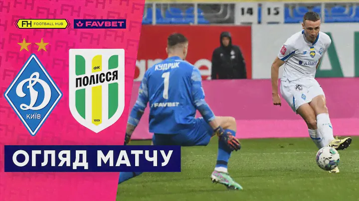 ДИНАМО – ПОЛІССЯ. Короткий огляд матчу. 25 тур УПЛ