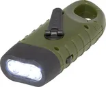 Динамо-фонарик Stac Helios из переработанной пластмассы с солнечной батареей и карабином, зеленый армейский