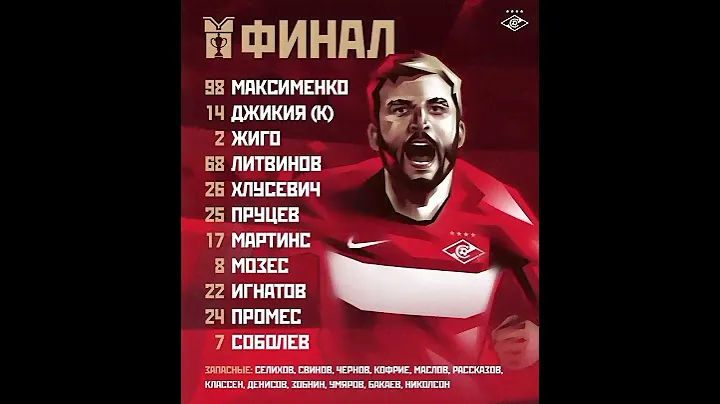 состав на матч Кубка  России Спартак🔴⚪ - Динамо🔵⚪