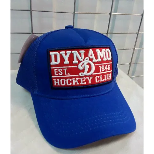 Для хоккея Динамо кепка летняя хоккейного клуба DINAMO ( Москва ) бейсболка в сеточку синяя синий