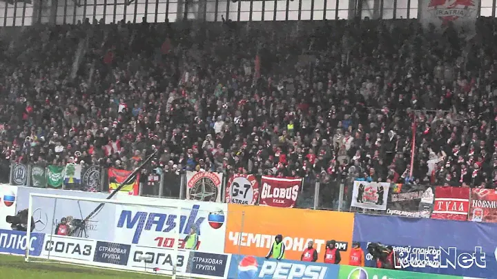 Динамо - Спартак (25.03.12) Обзор трибун, поддержка Спартак